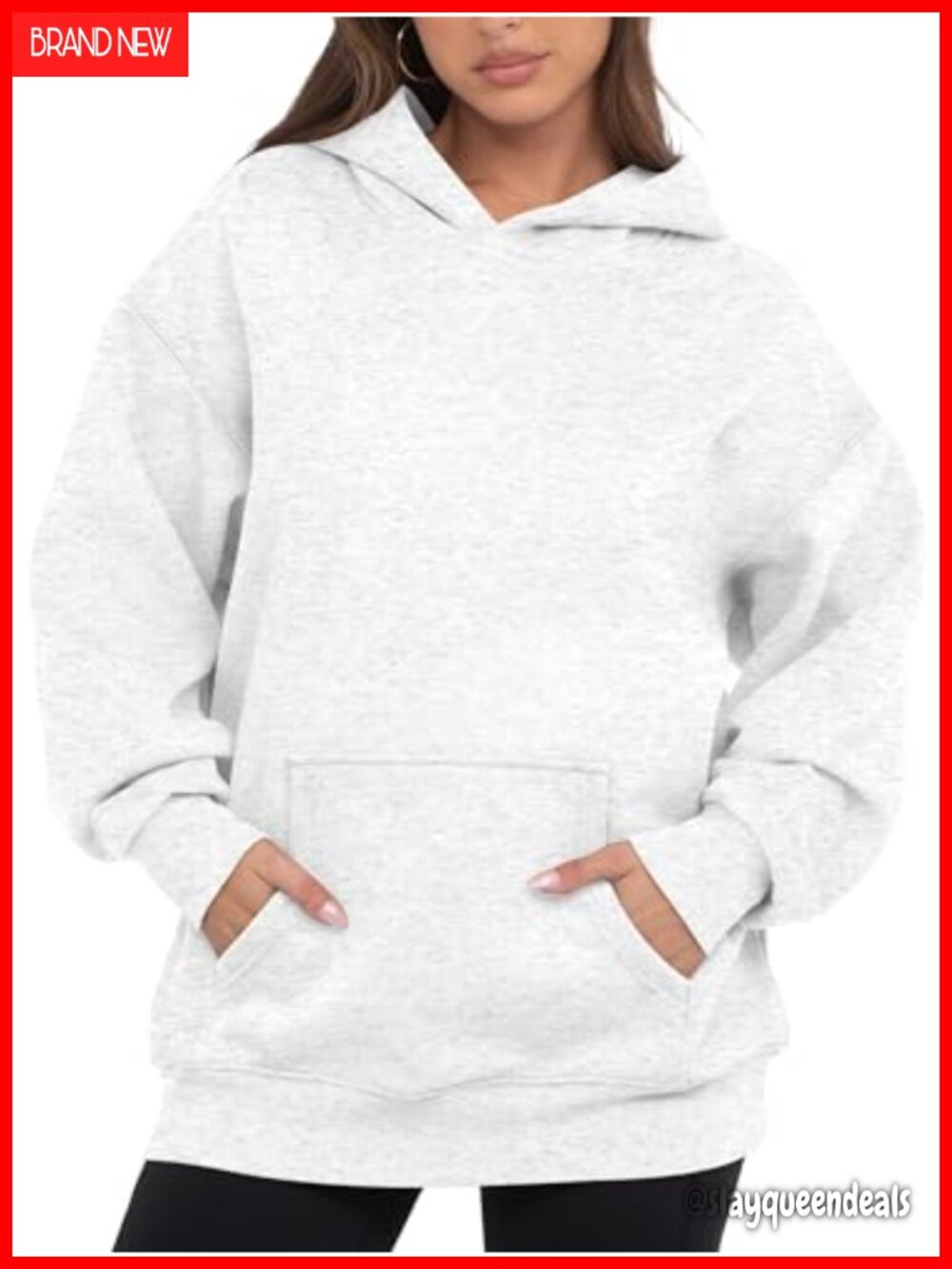 Womens Oversized Fleece Hoodie Cotton Polyester Loose Pullover Sweatshirt Y2K